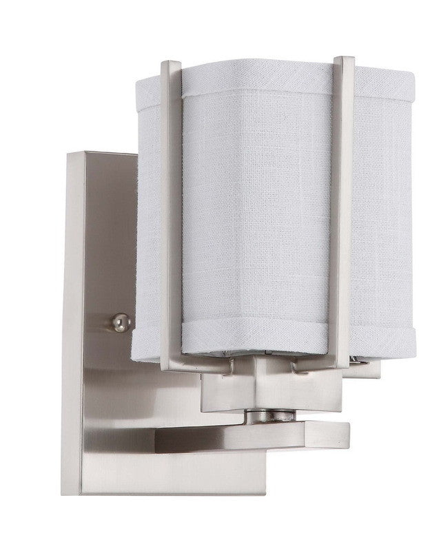 Nuvo Lighting 60-4361 Logan Collection One Light Energy Star Efficient Fluorescent GU24 Wall Sconce in Brushed Nickel Finish