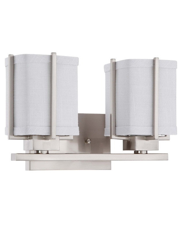 Nuvo Lighting 60-4362 Logan Collection Two Light Energy Star Efficient Fluorescent GU24 Bath Vanity Wall Mount in Brushed Nickel Finish