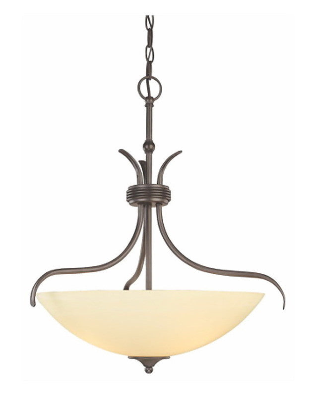 Thomas Lighting SL8233-63 Franklin Collection Three-light Bowl Pendant Chandelier in Painted Bronze Finish