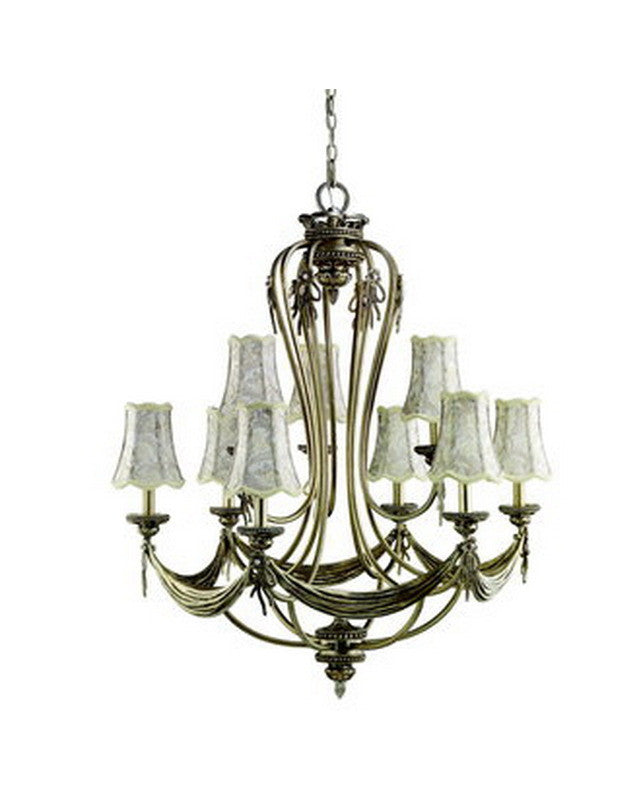 Kichler Lighting 1026 PRS Basham Collection Nine Light Chandelier in Parisian Finish