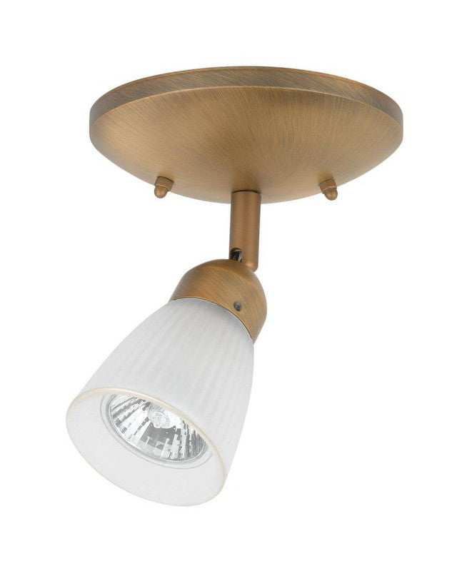 Globe Lighting 5772001 One Light Monopoint Flush Ceiling Fixture in Antique Brass Finish