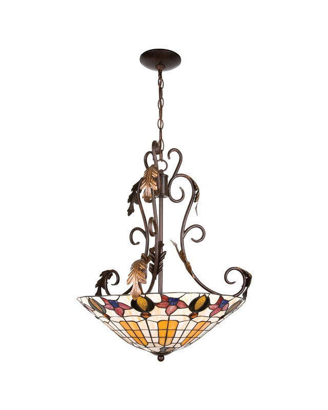 Globe Lighting 6155201 Three Light Chandelier Pendant in Dark Bronze Finish