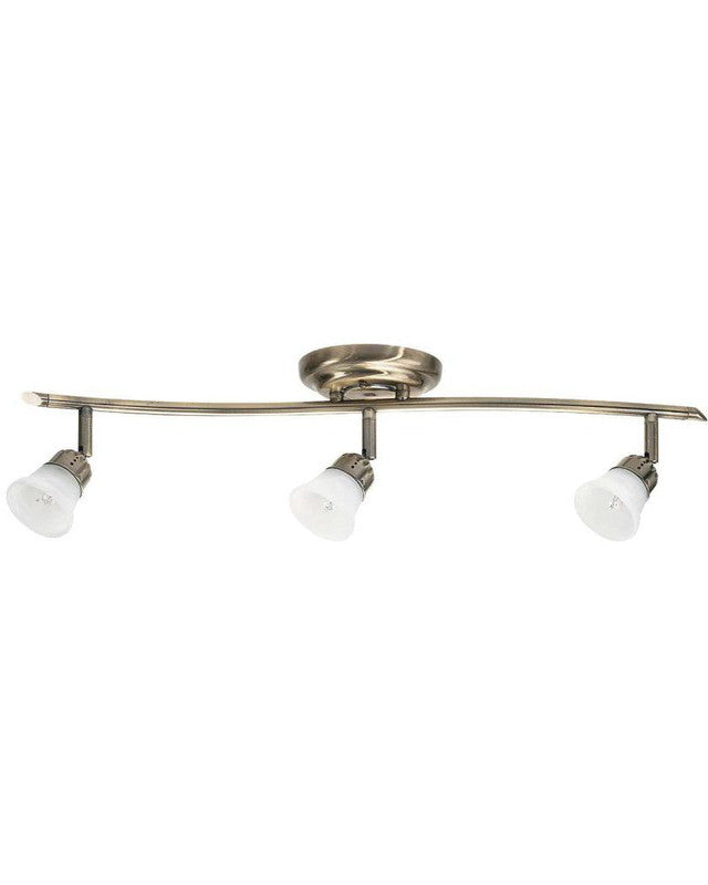 Globe Lighting 5718801 Three Light Adjustable Spots Flush Ceiling Fixture in Antique Brass Finish