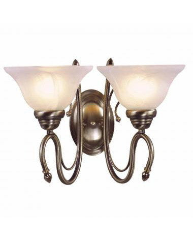 Globe Lighting 4452301 Two Light Wall Sconce in Antique Brass Finish