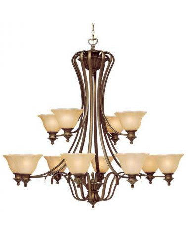 Kichler Lighting 2543 PRZ Twelve Light Hanging Chandelier in Parisian Bronze Finish