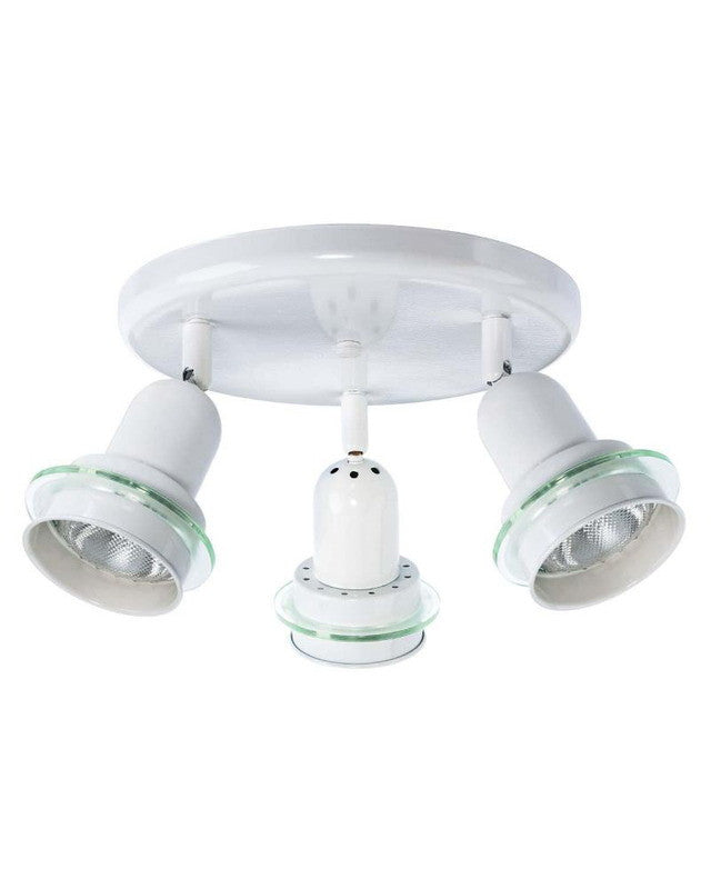 Globe Lighting 5706001 Three Light Adjustable Flush Ceiling Fixture in White Finish