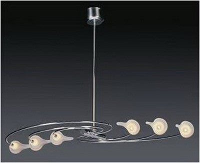 Trans Globe Lighting MDN-104PC Six Light Hanging Chandelier in Polished Chrome Finish
