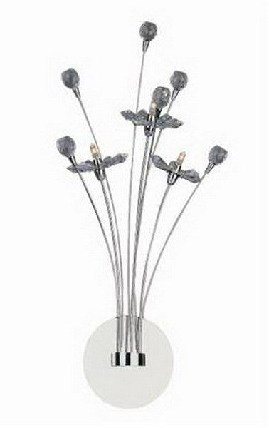 Trans Globe Lighting MDN-370 LINUX Crystal Flower & Ball Wall Sconce in Polished Chrome Finish