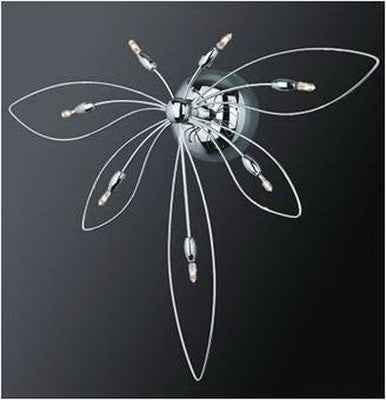 Trans Globe Lighting MDN-339 Dragonfly Seven Light Wall Sconce in Polished Chrome Finish