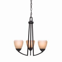 Kichler Lighting 1967 DBK Lyndon Collection Three Light Chandelier in Distressed Black Finish