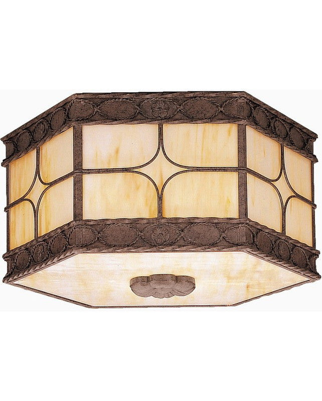 Kichler Lighting 10979 OI Palencia Collection Fluorescent Energy Saving Outdoor Exterior Ceiling Light in Olde Iron Finish