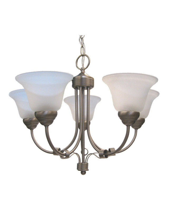 Epiphany Lighting 100240 BN Five Light Chandelier in Brushed Nickel Finish