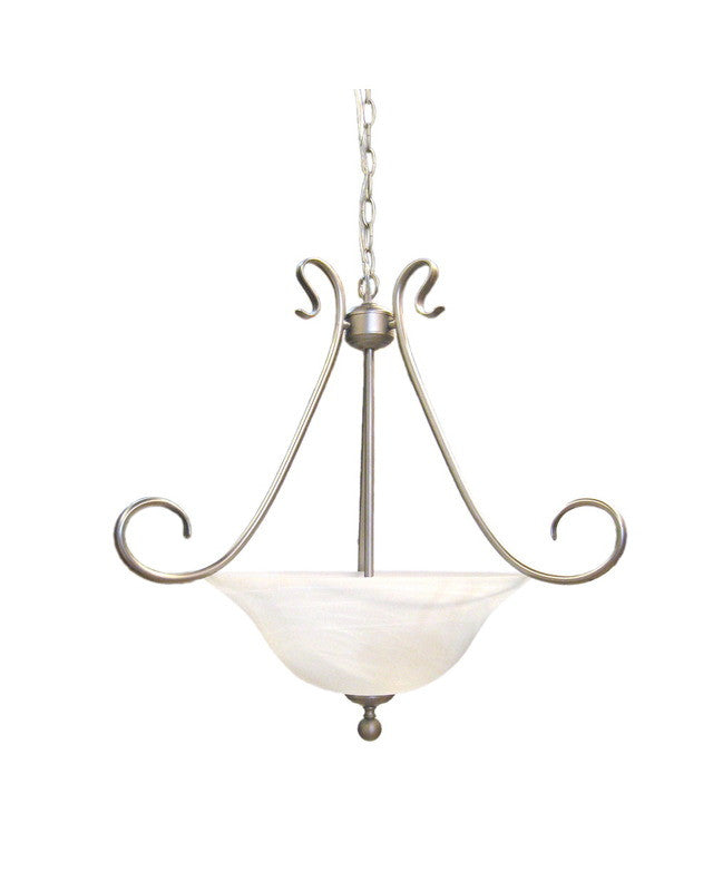 Epiphany Lighting 102011 BN Three Light Pendant Chandelier in Brushed Nickel Finish