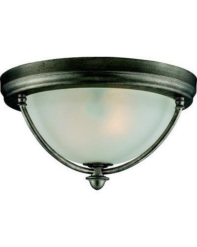 Z-Lite Lighting 902F-AP Two Light Ceiling Fixture in Antique Silver Finish
