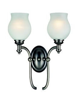 Z-Lite Lighting 301-2S-AP Hollywood Collection Two Light Wall Sconce in Antique Pewter Finish