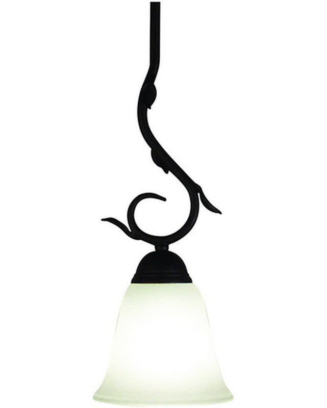 Z-Lite Lighting 401R6 One Light Mini Pendant in Sand Black Wrought Iron Finish