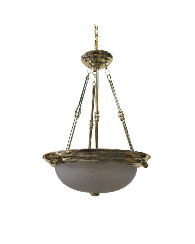 International Lighting 5379-10 Three Light Pendant Chandelier in Polished Brass Finish