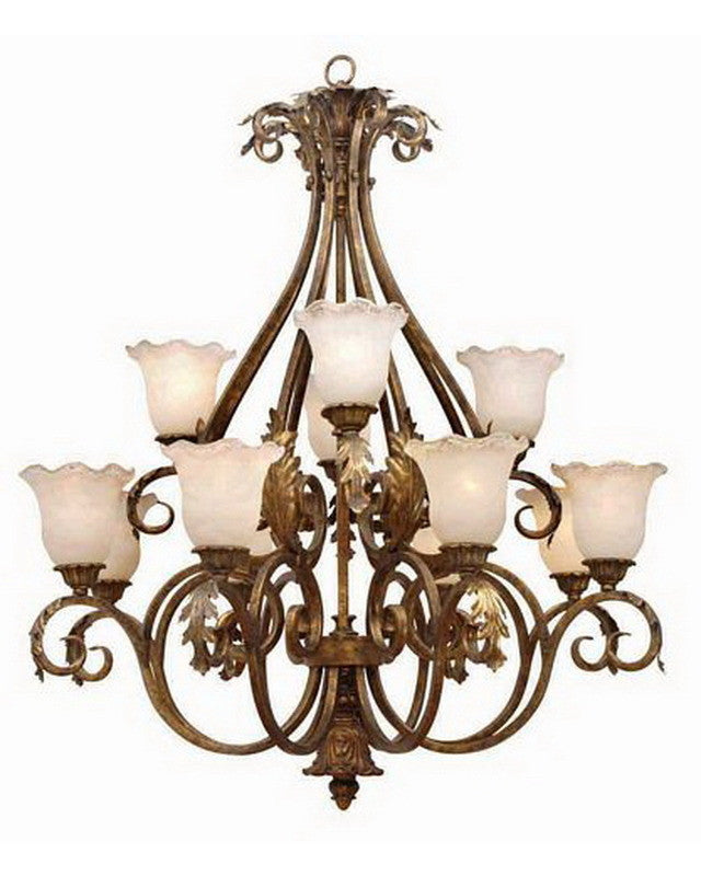 International Lighting LI2422 MG Twelve Light Chandelier in Moroccan Gold Finish