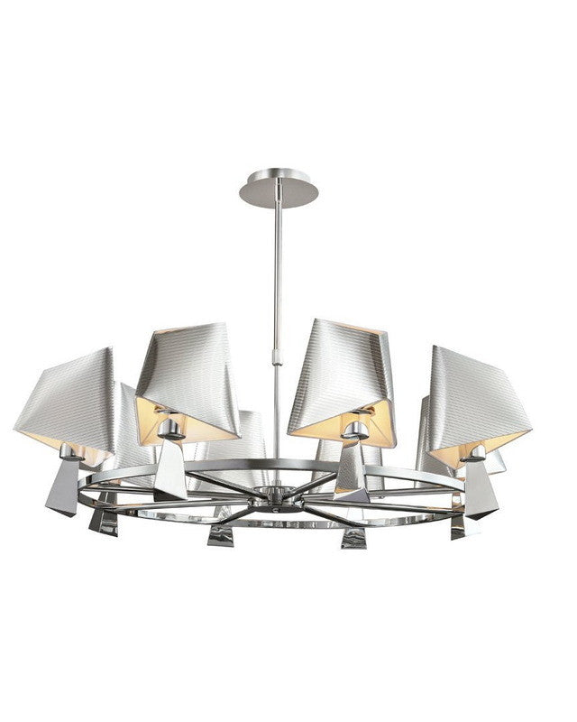 Trans Globe Lighting MDN952 Eight Light Chandelier in Polished Chrome Finish