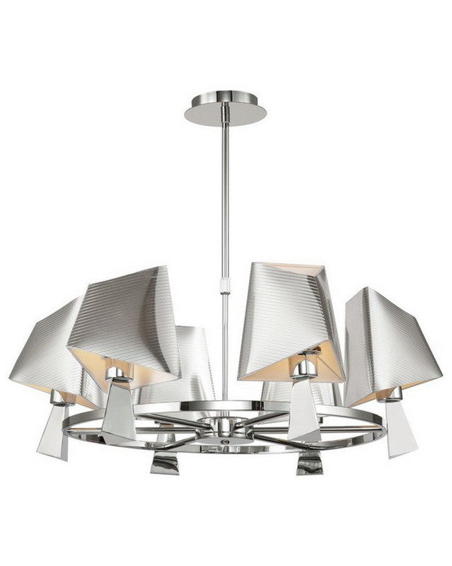 Trans Globe Lighting MDN951 Six Light Chandelier in Polished Chrome Finish