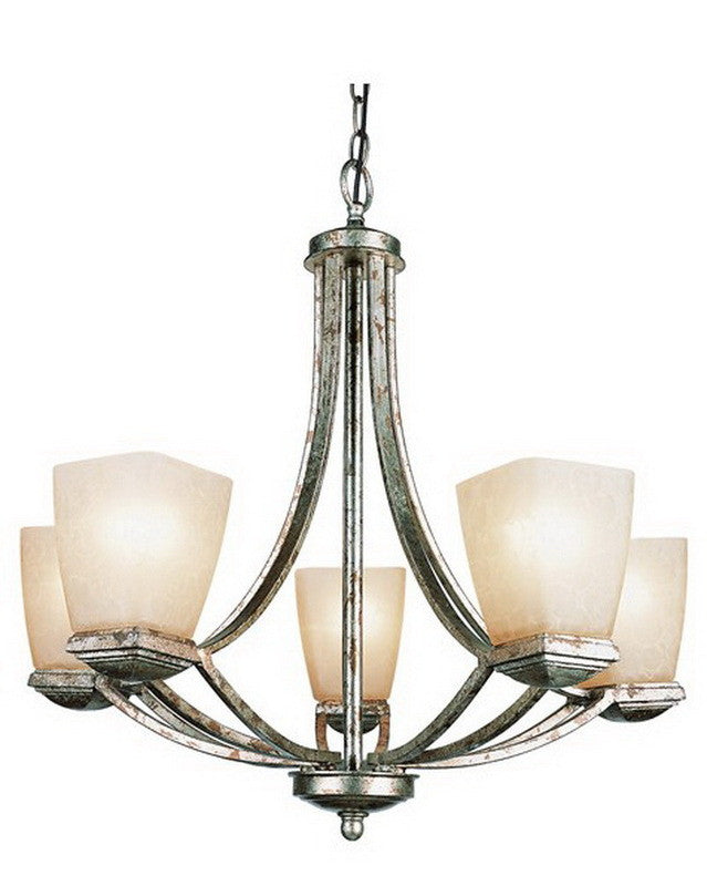 Trans Globe Lighting 9675 GL Five Light Chandelier in Gilded Pewter Finish