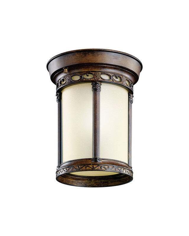 Kichler Lighting 11059 BST Corunna Collection One Light GU24 Energy Efficient Fluorescent Outdoor Exterior Ceiling Mount in Brownstone Finish