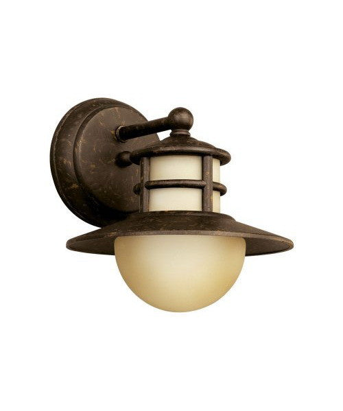 Kichler Lighting 11107 AGZ Menlo Collection One Light GU24 Energy Efficient Fluorescent Outdoor Exterior Wall Lantern in Aged Bronze Finish