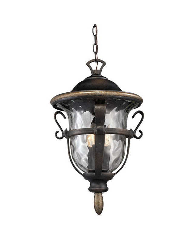 Kalco Lighting 9396 RL Three Light Outdoor Exterior Hanging Pendant Lantern in Royal Bronze Finish