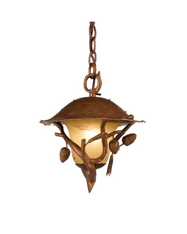 Kalco Lighting 9166 NS One Light Outdoor Exterior Hanging Pendant Lantern in Burnt Sienna Finish