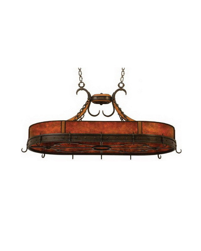 Kalco Lighting 5848 NI Six Light Island Pot Rack Chandelier in Natural Iron Finish