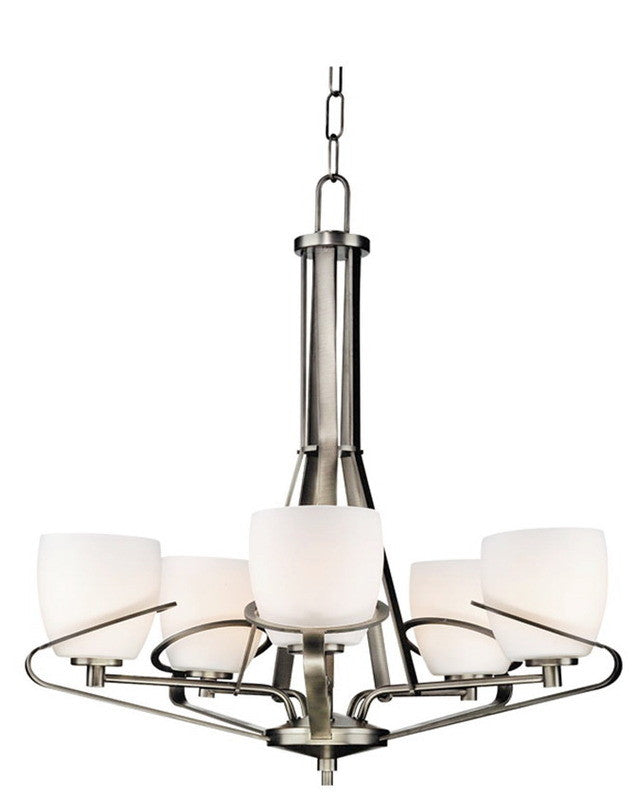 Forecast Lighting F1380-16 Illusions Collection 5 Light Chandelier in Gun Metal Finish