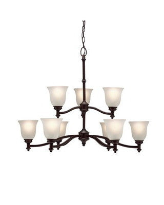 Kichler Lighting 2144 OAU Laverton Collection Nine Light Hanging Chandelier in Olde Auburn Finish