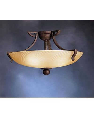 Kichler Lighting 10842 TZ One Light Energy Efficent Fluorescent Semi Flush Ceiling Fixture in Tannery Bronze Finish