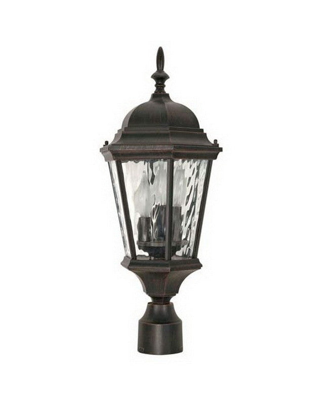 Nuvo Lighting 60-798 Fordham CollectionThree Light Exterior Outdoor Post Lantern in Old Penny Bronze Finish