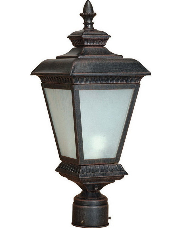 Nuvo Lighting 60-2525 Charter Collection One Light Energy Efficient Fluorescent Exterior Outdoor Post Lantern in Old Penny Bronze Finish