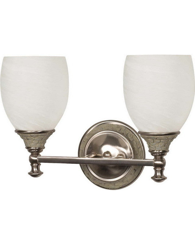 Nuvo Lighting 60-454 Rockport Milano Collection Two Light Bath Vanity Wall Mount in Brushed Nickel Finish
