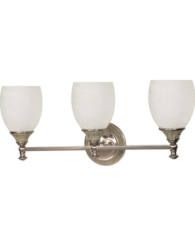 Nuvo Lighting 60-455 Rockport Milano Collection Three Light Bath Vanity Wall Mount in Brushed Nickel Finish