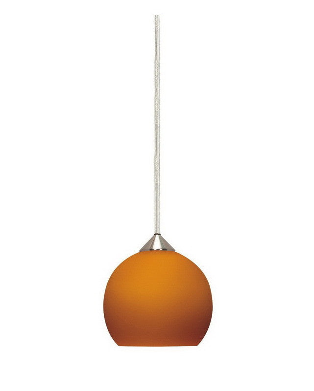 Nuvo Lighting 60-653 One Light Mini Pendant in Brushed Nickel Finish And Butterscotch Sphere Glass