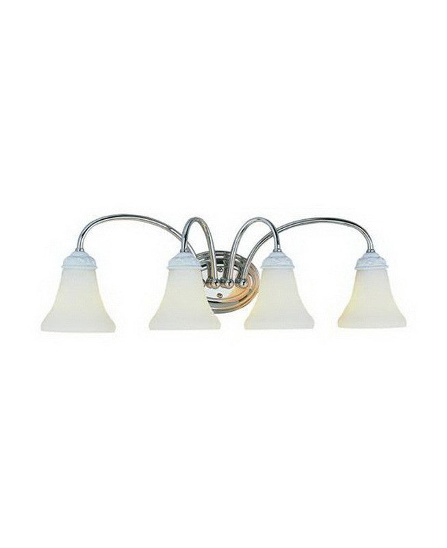 Trans Globe Lighting 2884 PC Four Light Bath Wall in Polished Chrome and Painted White Finish