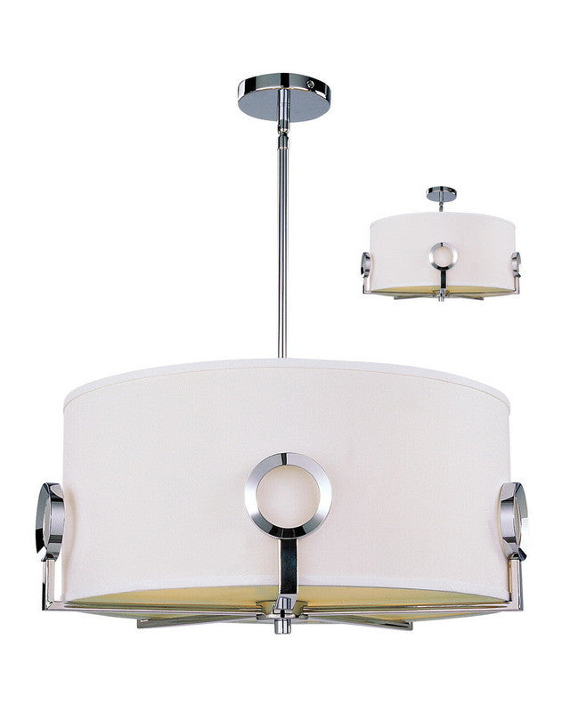 Z-Lite Lighting 1203-20C Three Light Pendant Chandelier or Semi Flush Ceiling Mount in Polished Stainless Steel Finish