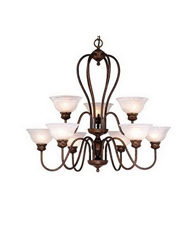 Vaxcel Lighting CH65309 WP Nine Light Hanging Chandelier in Weathered Patina Finish