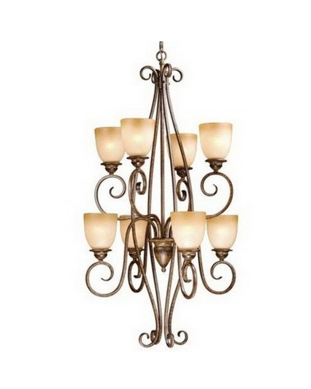 Vaxcel Lighting CH35908 AW Eight Light Hanging Chandelier in Aged Walnut Finish