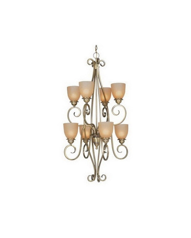 Vaxcel Lighting CH35908 AC Eight Light Hanging Chandelier in Antique Brass Finish