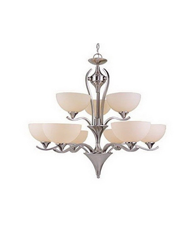 Vaxcel Lighting CH26209 SN Nine Light Hanging Chandelier in Satin Nickel Finish