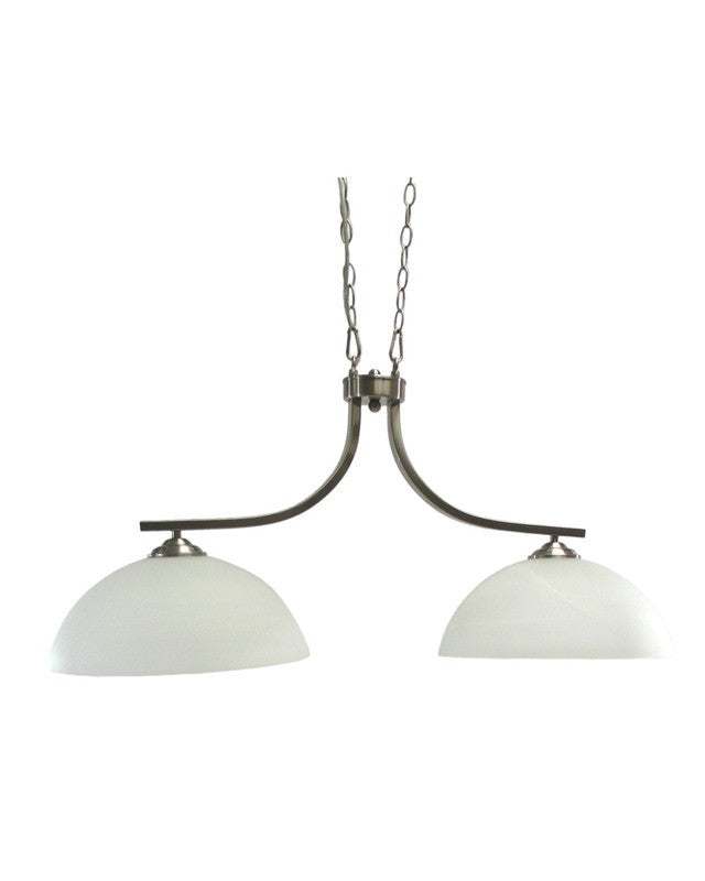 Epiphany Lighting 102516 BNTCC Two Light Island Pendant Chandelier in Brushed Nickel Finish