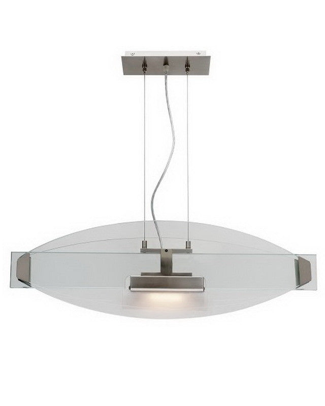 Access Lighting 50104 BSCLR One Light Halogen Pendant Chandelier in Brushed Steel Finish