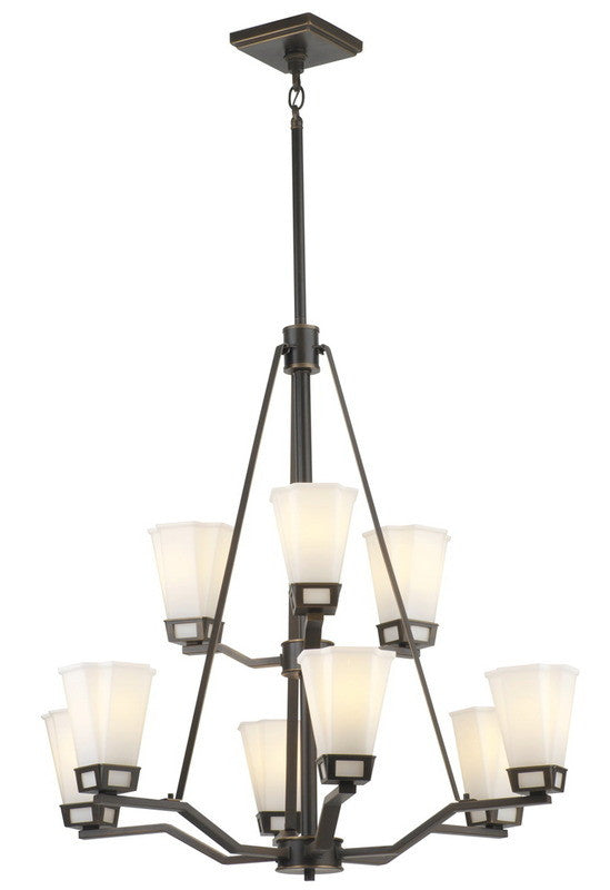 Forecast Lighting F1651-50 Aspen Collection Nine Light Chandelier in Bronze Patina Finish