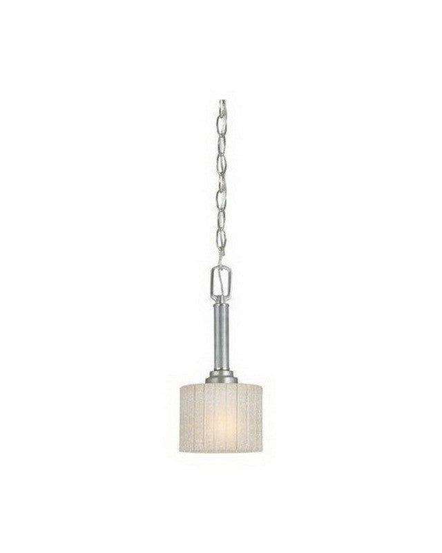 Forte Lighting 2388-01-55 One Light Mini Pendant in Brushed Nickel Finish with Umber Linen Glass