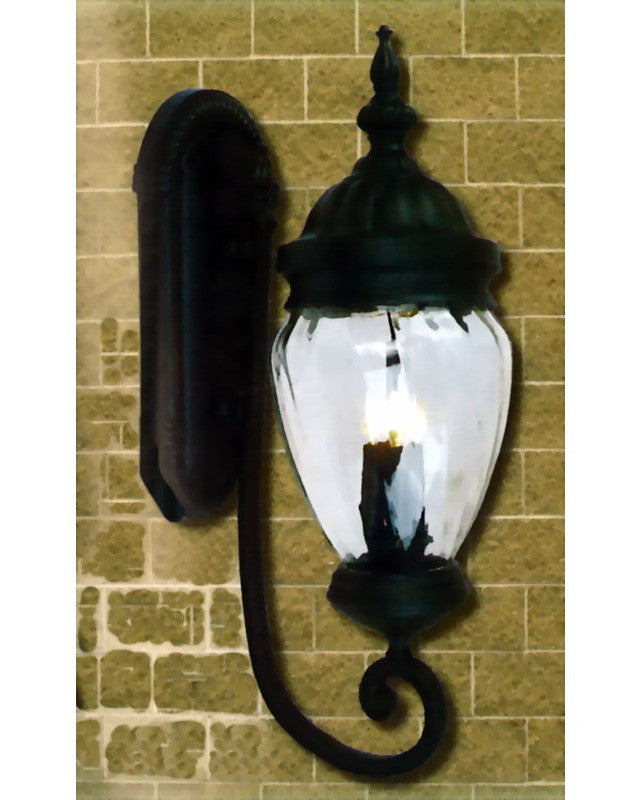 Epiphany Lighting 104971 BK Three Light Cast Aluminum Outdoor Exterior Wall Lantern in Black Finish