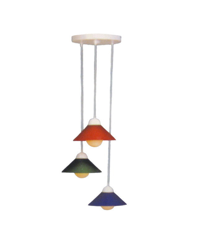 Checkolite Lighting 1453-20 Three Light Hanging Pendant in White Finish with Glass